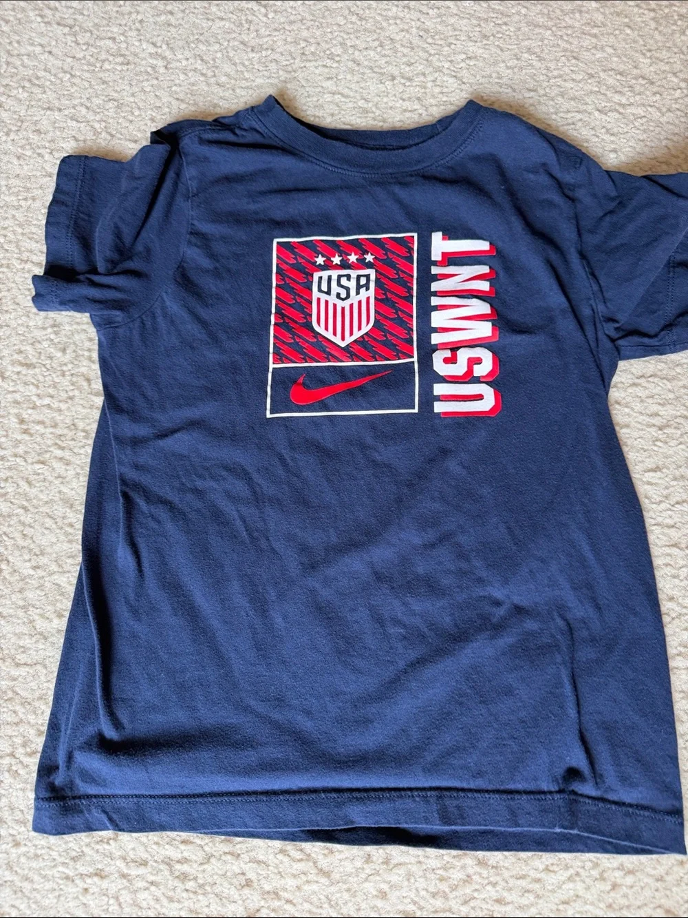Nike Navy USWNT tee navy with Red Accents